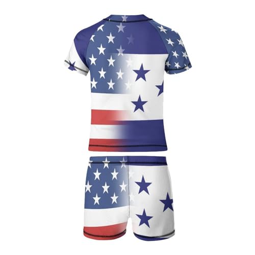 American and Honduras Map FlagChildren's Casual Swimsuit Set - Simple and Versatile7-9Y（120cm）3