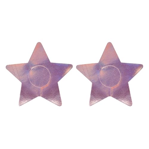 Hollywood Fashion Secrets Star Struck Holographic Pasties – Self-Adhesive Nipple Covers, Disposable Breast Covers Stickers for Festivals & Sheer Outfits Multicolor
