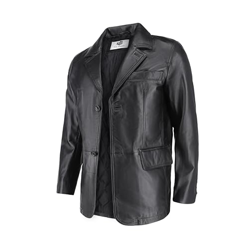 Image of TLC Genuine Leather Blazer Men | Notched Collar Classic Gentleman Style Leather Coats for Men