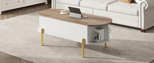 Mesa centro elevable 120x50x43cm ajustable para sala de estar de MDF 4