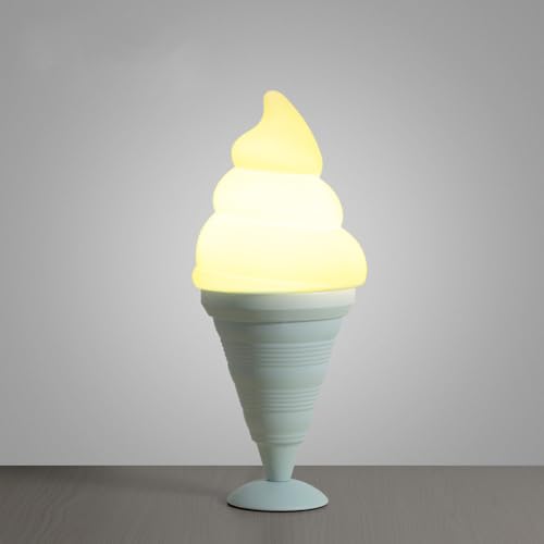 Image of Ice Cream Desk lamp Spiral Cone Decorative Table lamp Fixture, DIY Lighting Fixtures for Kitchens, Dining Rooms and More(Green)