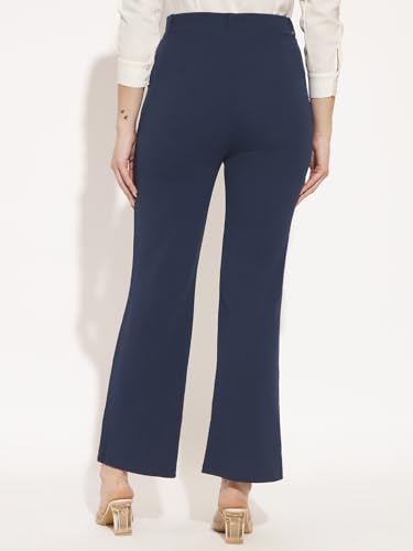Image of Vogaan Women High Rise High Waist Trousers Flared Korean Style Formal Pants| Elegant Workwear for Office, College & Events