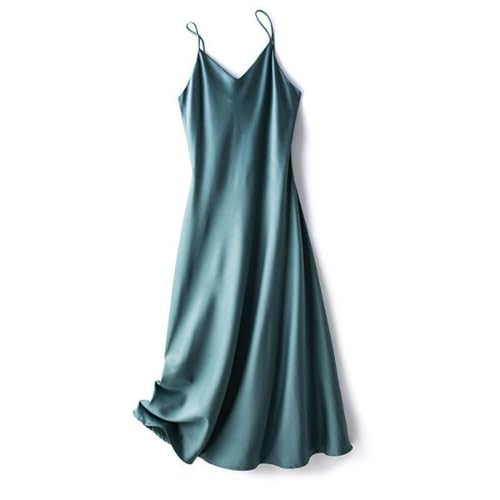 Vestido Lencero para Mujer, Ropa Interior y Exterior de Verano, Falda Superior de Longitud Media - Verde - L