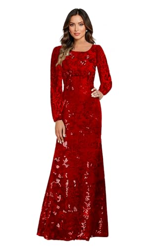 INEWER Red Plus Size Lace Appliques Mother of The Groom