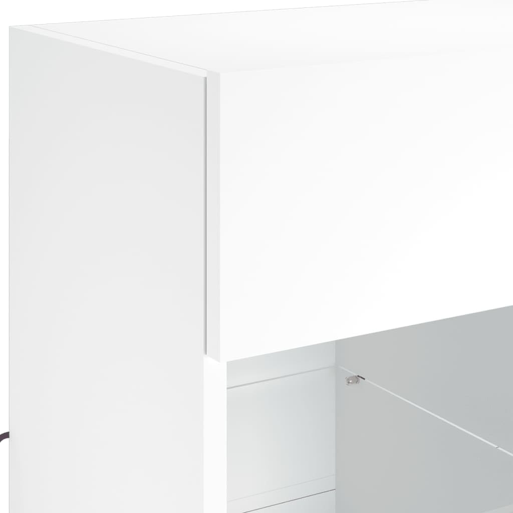 vidaXL TV-Wandschrank mit LED-Leuchten Weiß 58,5x30x60,5 cm
