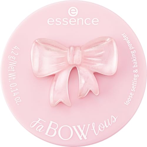 essence FaBOWlous loose setting & baking powder, Nr. 01, Transparent, mattierend, natürlich, transluzent, matt, vegan, ölfrei, ohne Parabene, Nanopartikel frei, 1er Pack (4.2g)
