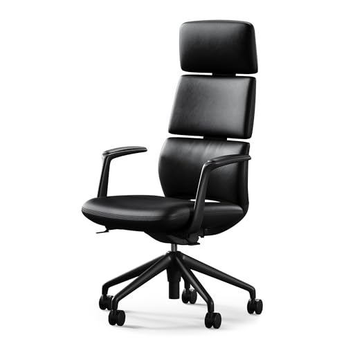 TOMU Executive Leather Office Chair, Top Grain Genuine...