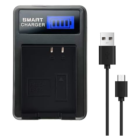 KWTOUL LP-E10 Charger, Charger with LCD Display, USB Charging Port Cover