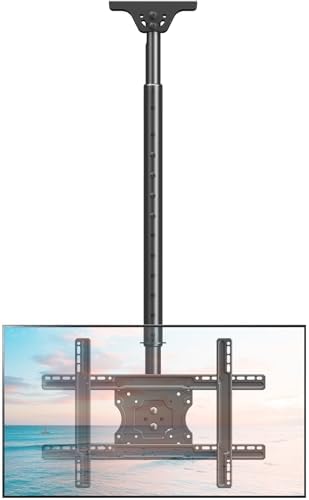ELIVED TV Deckenhalterung für 37-75'' TVs bis zu 45KG max VESA 600x400mm | Höhenverstellbare Decken TV Halterung für Flachdach oder Schrägdach EV3016