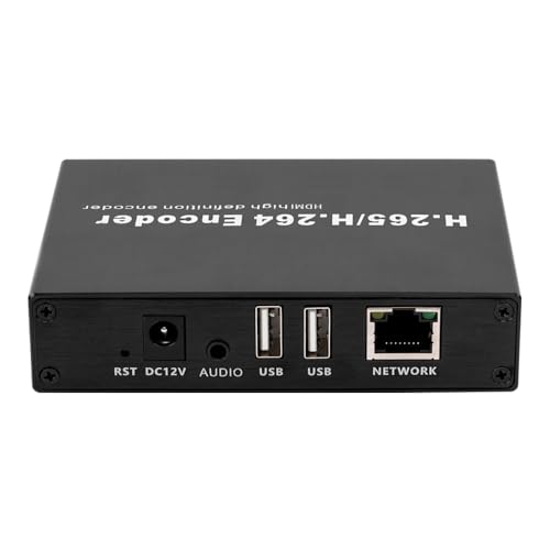 EXVIST Koder wideo H.265 4K HDMI, koder HDMI na IP, podwójny USB 2.0 do nagrywania, pętla HDMI, Compatible with ONV/HK, transmisja na żywo dla YouTube, Facebook, Wowza, Twitch