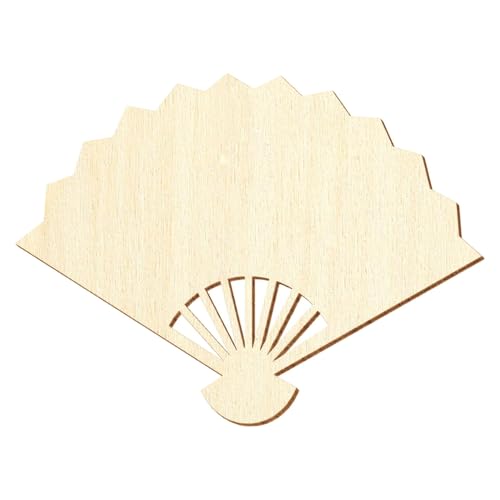 Abanico de madera para manualidades, 3 – 50 cm, tamaño: 47 cm, pack con:10 unidades