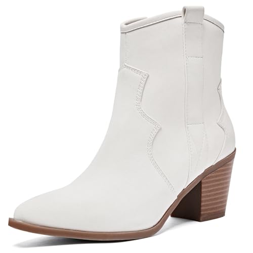 Bottines western femme talon bloc Ruiee casual cowgirl ankle boots short