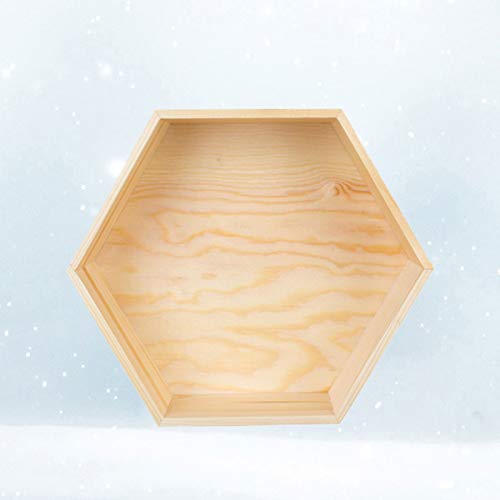 TOPBATHY - Mensola in legno esagonale da parete in...