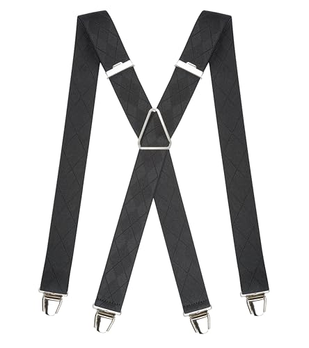 Photo de PIERROT Bretelles Homme Larges Made in France - Elastique Ultra Résistant & 4 Clips Extra Fort en X - Taille Ajustable Jusqu’à 130cm -...