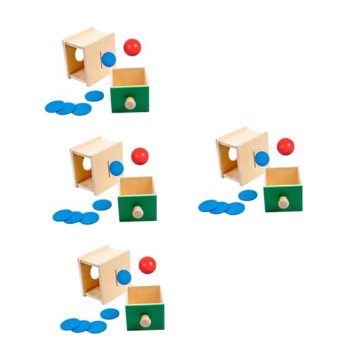ibasenice 4 Juegos De Caja De Monedas Montessori Juguete De Verdadero Juguete De Entrenamiento De Habilidades Motoras Juguete De Monedas para Niños Juguete para Niños Juguete