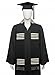 African Kente Graduation Choir Stole - Black with White