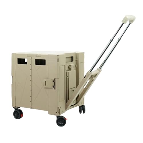 Caja De Almacenaje Plegable para Camping, Carro De Supermercado Apilable con Ruedas Silenciosas Giratorias 360°, Multifuncional para El Hogar, Garaje, Oficina, Carretilla con Almacenamiento Extra