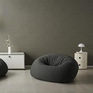 （ハナロロ）バルーンソファ 1P ニットカバー付(チャコールグレー)