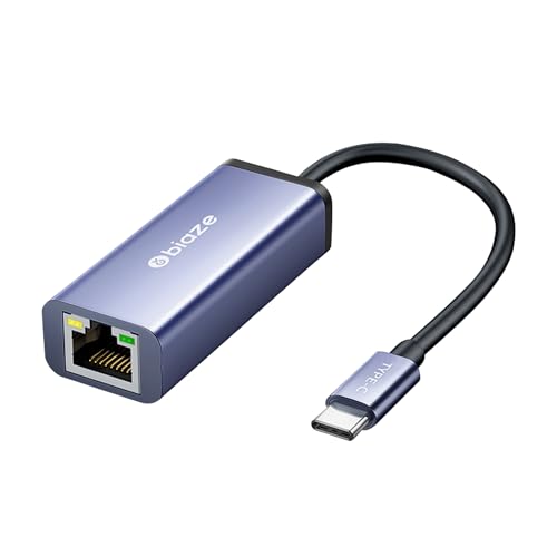 Biaze ZH199 USB-C zu LAN Adapter, 100 Mbps Ethernet Adapter USB3.0 Netzwerkadapter, Aluminium-Geh&auml;use, Kompatibel mit Switch, Mi Box, Laptop, Windows, MacOS, Linux