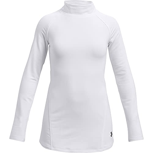 Under Armour Girls' Cozy Armour Long Mock T-ShirtDISC, White (100)/White, Youth Large - image 1