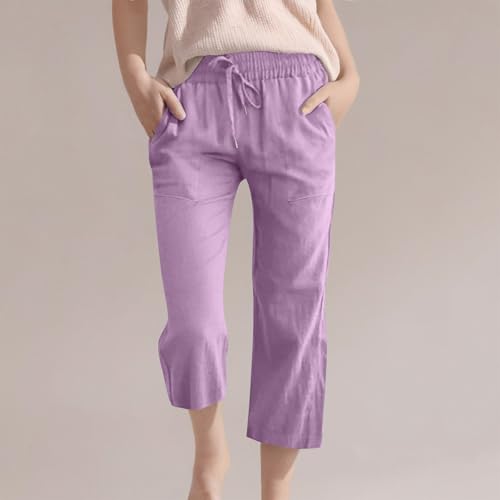 Kids Cropped Pants Summer Casual Elastic Waist Straight Cropped Trousers with Pockets Boys Girls Wide Leg Baggy Bottoms4