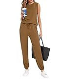 ufficio completo subito 【Alta qualità】tuta donna completa, Top Donna senza manica e Pantaloni tuta donna, Realizzato in 65% cotone 30% poliestere 5% spandex. confortevole, traspirante, delicato sulla pelle e morbido.