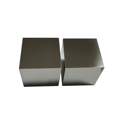 Image of Scientific Metal Sample Block, Mirror Polished, No Engraving, R0.5 Chamfered Edges, Multiple Sizes & Alloys (GR1 (99.7 Titanium), 1.5inch Cube)