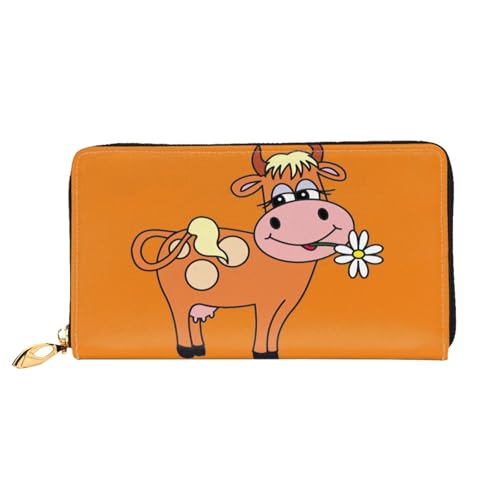 Porte-cartes de crédit vache pour femme avec pochette de transport