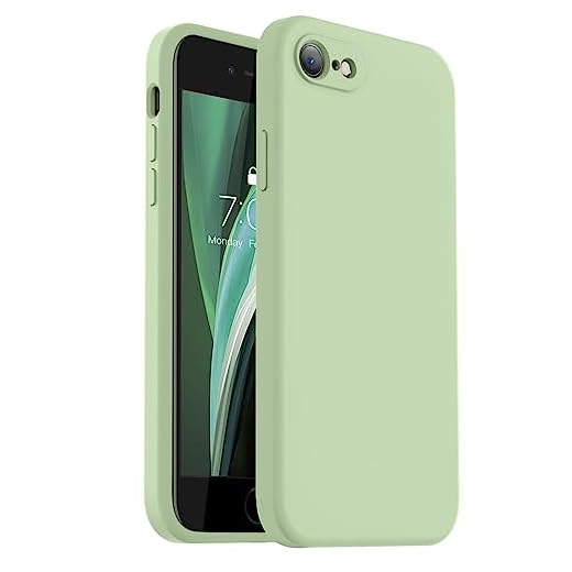 Vooii for iPhone SE Case 2022/3rd/2020,iPhone 8/7 Case, Upgraded Liquid Silicone with [Flat Edges] [Camera Protection] [Soft Anti-Scratch Microfiber Lining] Phone Case for iPhone SE - Matcha