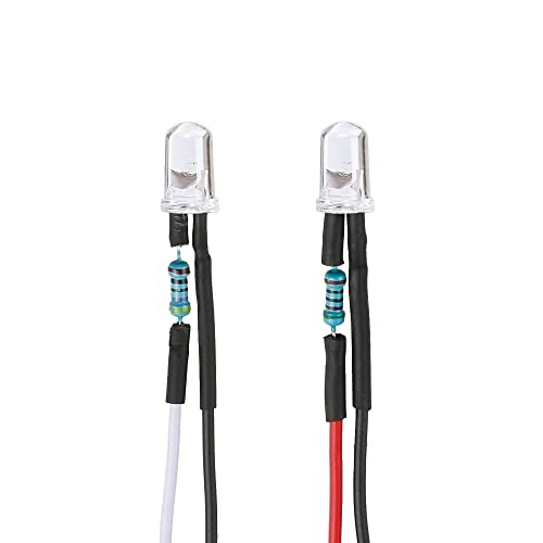 YIXISI 100 Stücke Vorverdrahtete LED, Dioden Licht, 12V Vorverdrahtetes Licht, 3mm LEDs, 20cm Vorverdrahtetes Licht (Rot, Gelb, Grün, Blau, Weiß, Jeder 20 Stücke)