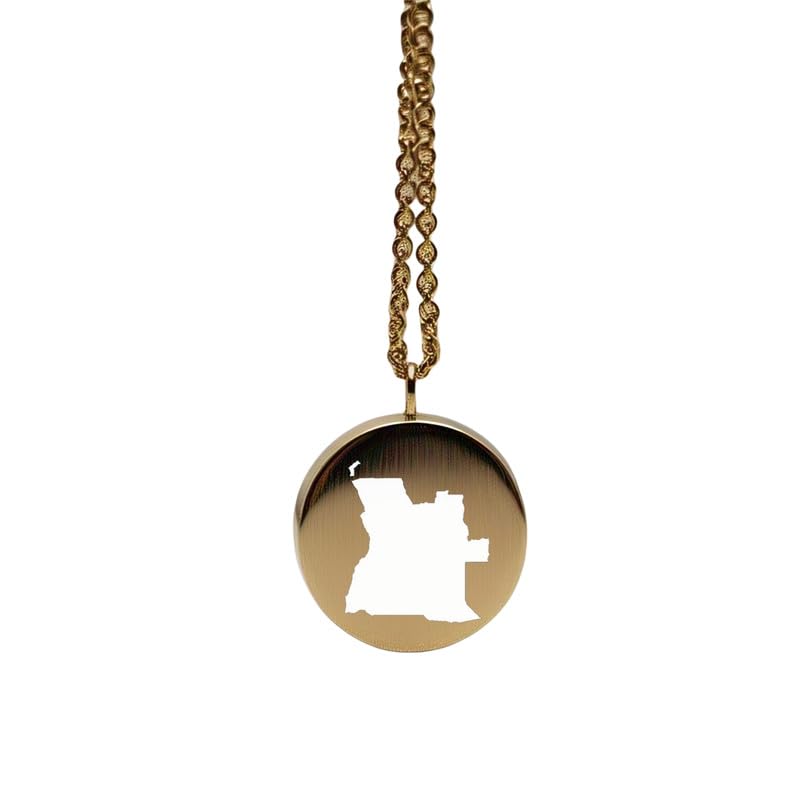 Pendentif carte Angola argent et or 14k durable qui ne ternit pas