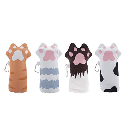 Serenable Carton Cats Paw Pencil Case Bolsa Kawaii Caneta Bolsa Holer Escova Papelaria - Castanho
