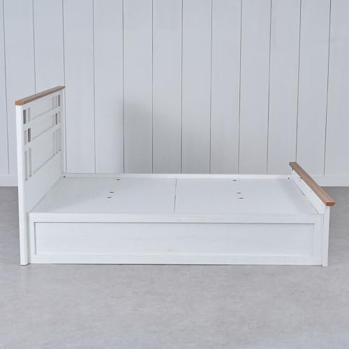 Image of Home Centre Santorini Pearl King Bed with Hydraulic Storage - White