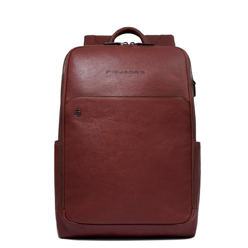 Piquadro - Leather Backpack Laptop 14" - Men - Tan Colour
