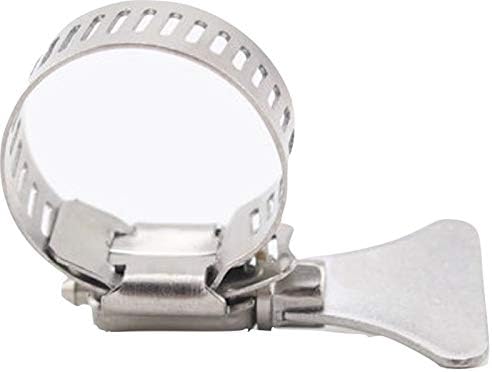 Ochoos 10x Clip Stainless Hose Clamps Clip Strap with Swivel Key Handle 0.6mm Thick 12mm Wide Dia.33-57mm SUS304 Collar - (Size: Dia.155-178mm)