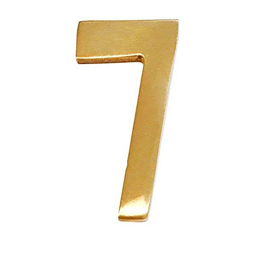 ADDRESSES OF DISTINCTION Brass Mailbox Numbers – Self Adhesive Street Numbers – Williamsburg Font – Won’t Tarnish – Weather Resistant – Numbering for Address Plaque, Home, Door, & Business (#7)