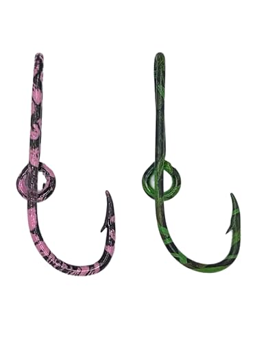 Custom Colored Eagle Claw Hat Fish Hooks (Set of Two Hat Hook pins) One Camo and One Pink & Camo