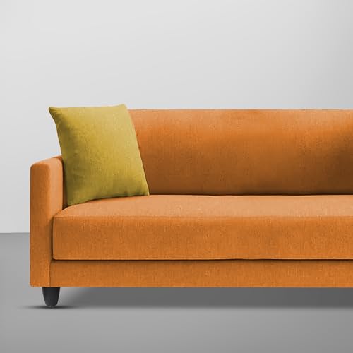 Image of Casaliving Dominic 2 Seater Sofa Set for Living Room (Orange Fabric) Premium Fabric Sofa