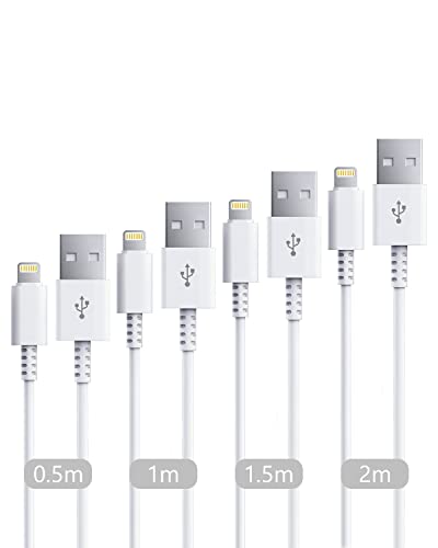 ProZero iPhone�[�d�P�[�u�� 0.5m 1m 1.5m 2m 4�{�Z�b�g �A�C�t�H�� ���C�g�j���O�P�[�u�� MFi�F�� �����ӂ��[��[�d�� 2.4A�}���[�d �����f�[�^�]�� �A�C�t�H���[�d�P�[�u�� iPhone/iPad/iPod�Ή� ���{��Z