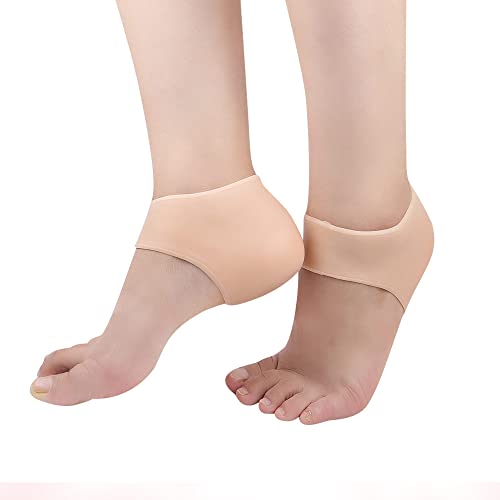 Image of Gel Heel Protectors for Men Women, Heel Pads Cushion, Plantar Fasciitis Inserts, Gel Guard Moisturizing Relief for Blister, Cracked Foot, Spurs Soft Cushion Support Protective Insert Sleeve(2Pairs)