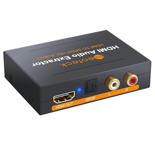 Image of Microware HDMI Audio Extractor With 3.5mm Stereo Output, HD 1080P 3D, 5.1 CH Converter Splitter, Optical TOSLINK SPDIF and L /R Audio Support