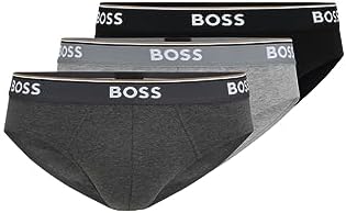 BOSS Men's 3-Pack Bold Logo Hipster Briefs