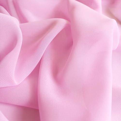 On Trend Fabrics Tissu en mousseline transparente 150 cm de large Vendu au mètre Baby Pink (rose)