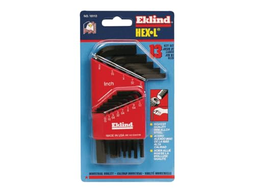 Eklind Tool 10113 Hex-L Key allen wrench - 13pc set SAE Inch Sizes .050-3/8 Short series