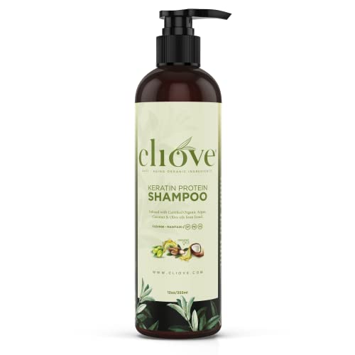 Cliove Keratin Protein Shampoo, Vegan and Cruelty Free Keratin Shampoo Infused with Argan Oil and Olive Oil, Moisturizin