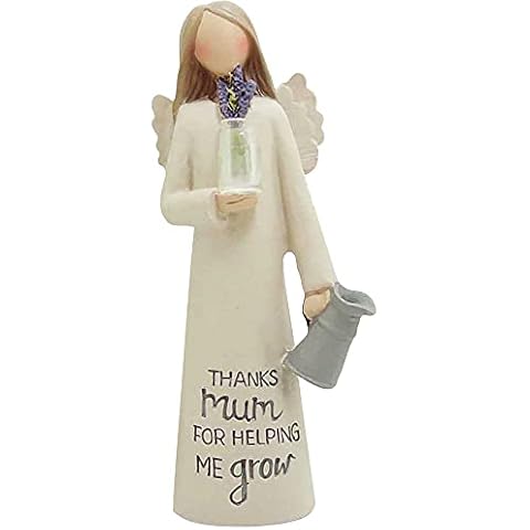 Feather & Grace Holding Clear & Flower Vase, Figurine for Mum, Statue for Home or Room Decor, Guardian Angel Ornament for Her-Resins-Multi, one Size Cover