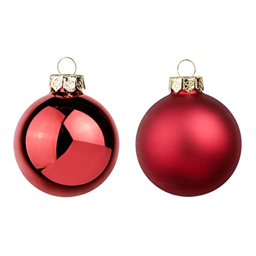 Deco Woerner Weihnachtskugeln rot 8cm 12 St Christbaumkugeln Glaskugeln Weihnachtsbaumschmuck