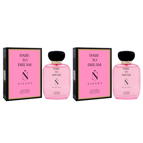 Image of Nisara Dare to Dream Perfume for Women (Pack of 2 * 100 ml) | Fruity Floral Woody Fragrance | With Musk, Vanila & Amber Notes | Long Lasting EDP Scent Spray | Girl Parfum