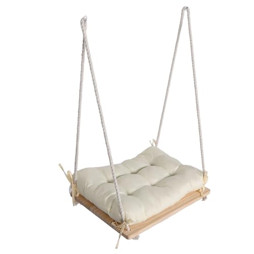 VICASKY Holz Katzenhängematte mit Saugnäpfen für Balkon und Fenster Platzsparende Montage Stabile Struktur und Verstellbare Höhe für Haustiere bis 30 Lb