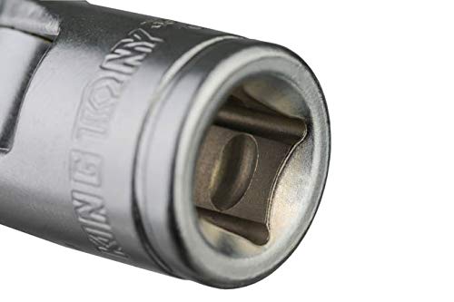 KING TONY 335114M Chrome Vanadium Steel 3/8" Drive 6 Point Flexible Crowfoot Socket Wrench, 60 mm Length, 14 mm Size, Pack of 12 - Image 3